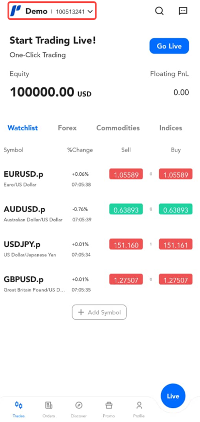 effortlessly switch between multiple trading accounts with our user-friendly platform, designed for seamless and efficient account management.